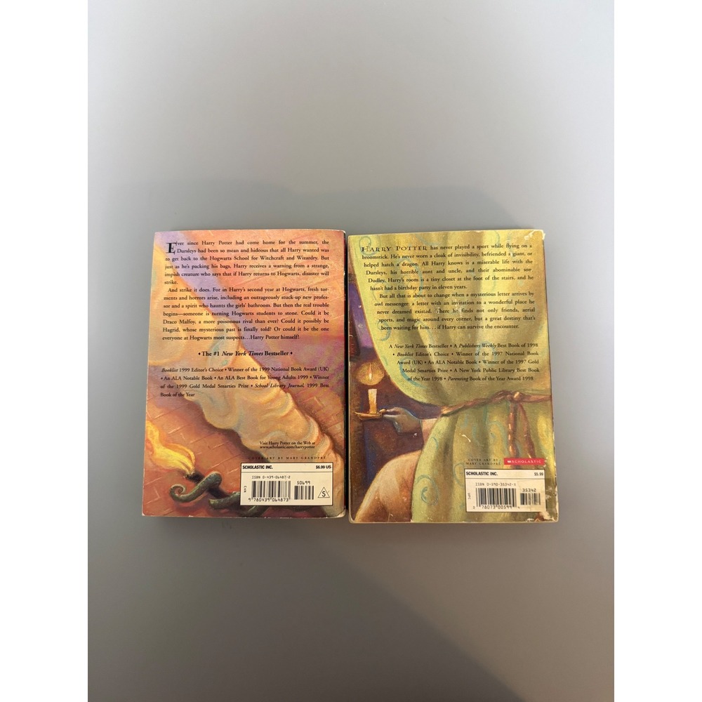 Harry Potter Books 1-2 Sorcerer's Stone Chamber of Secrets Scholastic Paperback - Picture 3 of 5